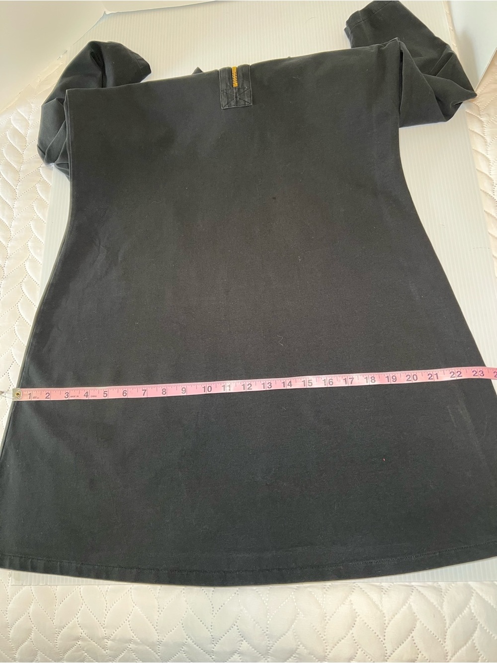 Spartina 449 Nora Black Half‑Zip Long Sleeve Performance Dress with Gold Zip L - Picture 7 of 14
